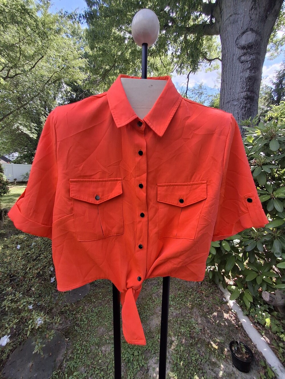 Bright Orange Crop Top By Fashion Nova.